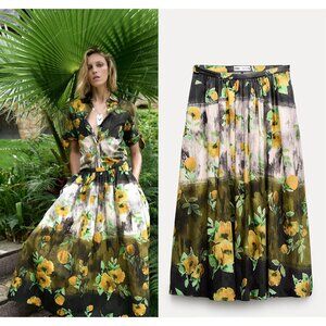 NEW ZARA floral print skirt 2516 skirt size M